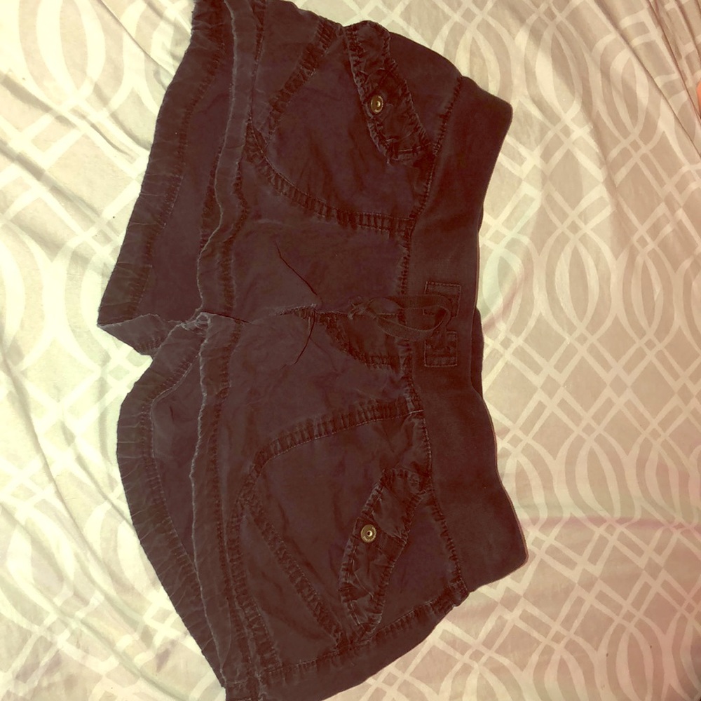 Black shorts with strings on sides